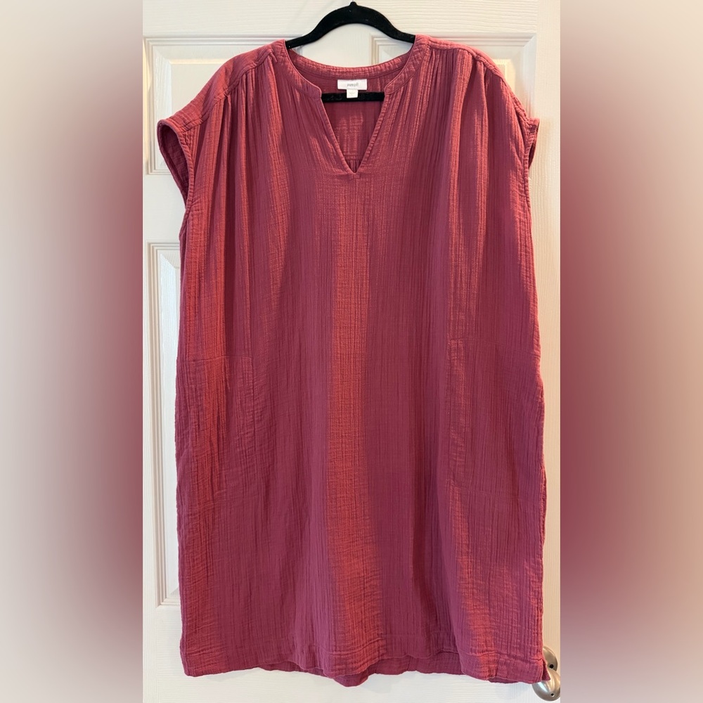 J. Jill Gauze 100% Cotton Mauve Shift Dress